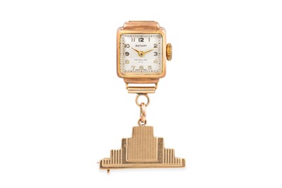 Lot 366 - A VINTAGE 9CT GOLD NURSES FOB WATCH, in...