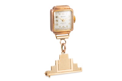 Lot 366 - A VINTAGE 9CT GOLD NURSES FOB WATCH, in...