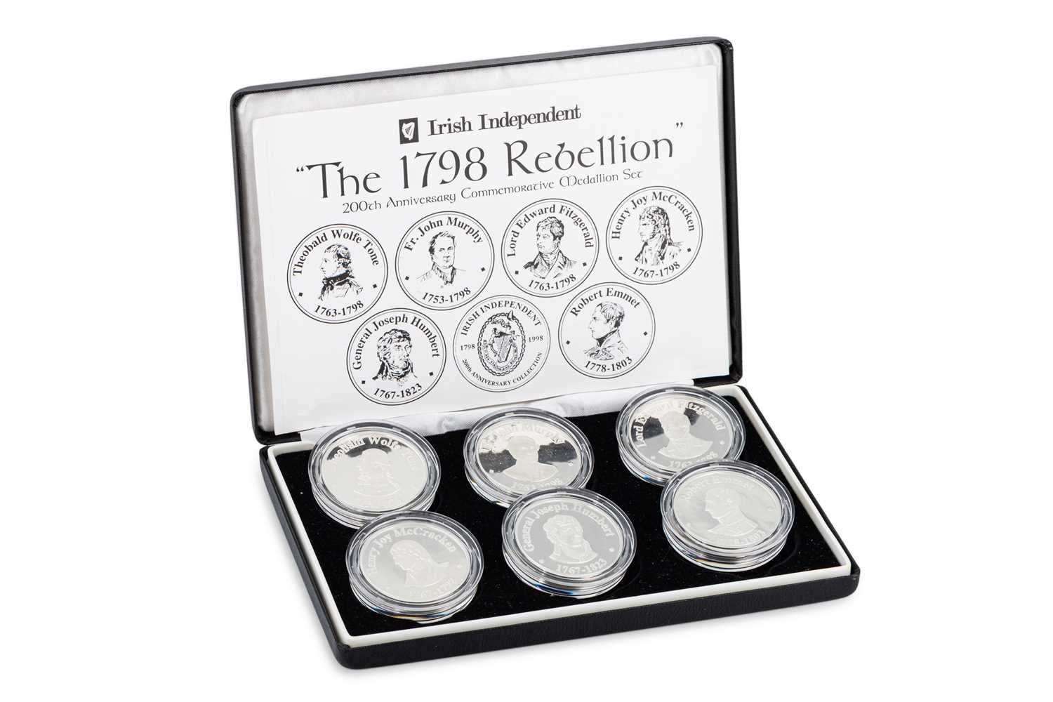 Lot 405 - A BOX SET OF SIX X 1 TROY OZ IRISH SILVER...