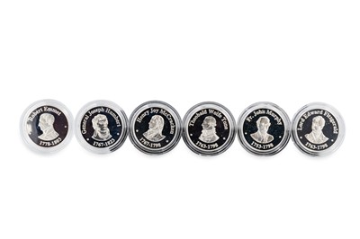 Lot 405 - A BOX SET OF SIX X 1 TROY OZ IRISH SILVER...