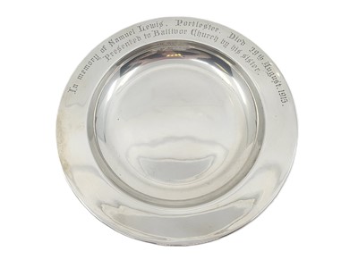 Lot 356 - AN EDWARDIAN IRISH SILVER CHURCH PLATE,...