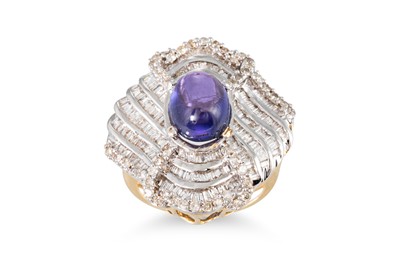 Lot 10 - A DIAMOND AND STONESET CLUSTER RING, the round...