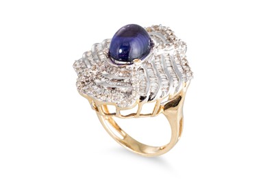Lot 10 - A DIAMOND AND STONESET CLUSTER RING, the round...