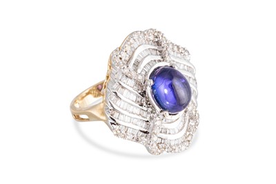 Lot 10 - A DIAMOND AND STONESET CLUSTER RING, the round...