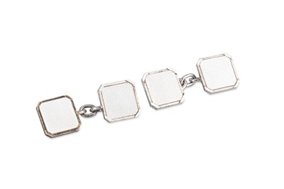 Lot 18 - A PAIR OF ART DECO CUFFLINKS, with...
