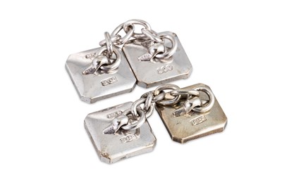 Lot 18 - A PAIR OF ART DECO CUFFLINKS, with...