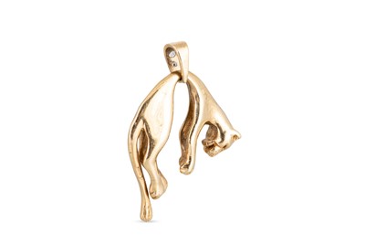 Lot 19 - A STONESET PANTHER PENDANT, 14.2 g.