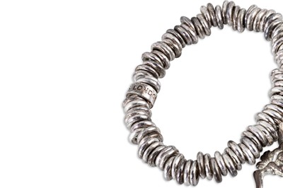 Lot 90 - A SILVER LINKS OF LONDON BRACELET, set with...