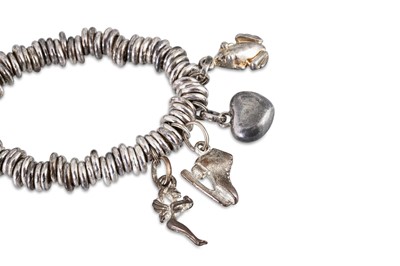 Lot 90 - A SILVER LINKS OF LONDON BRACELET, set with...