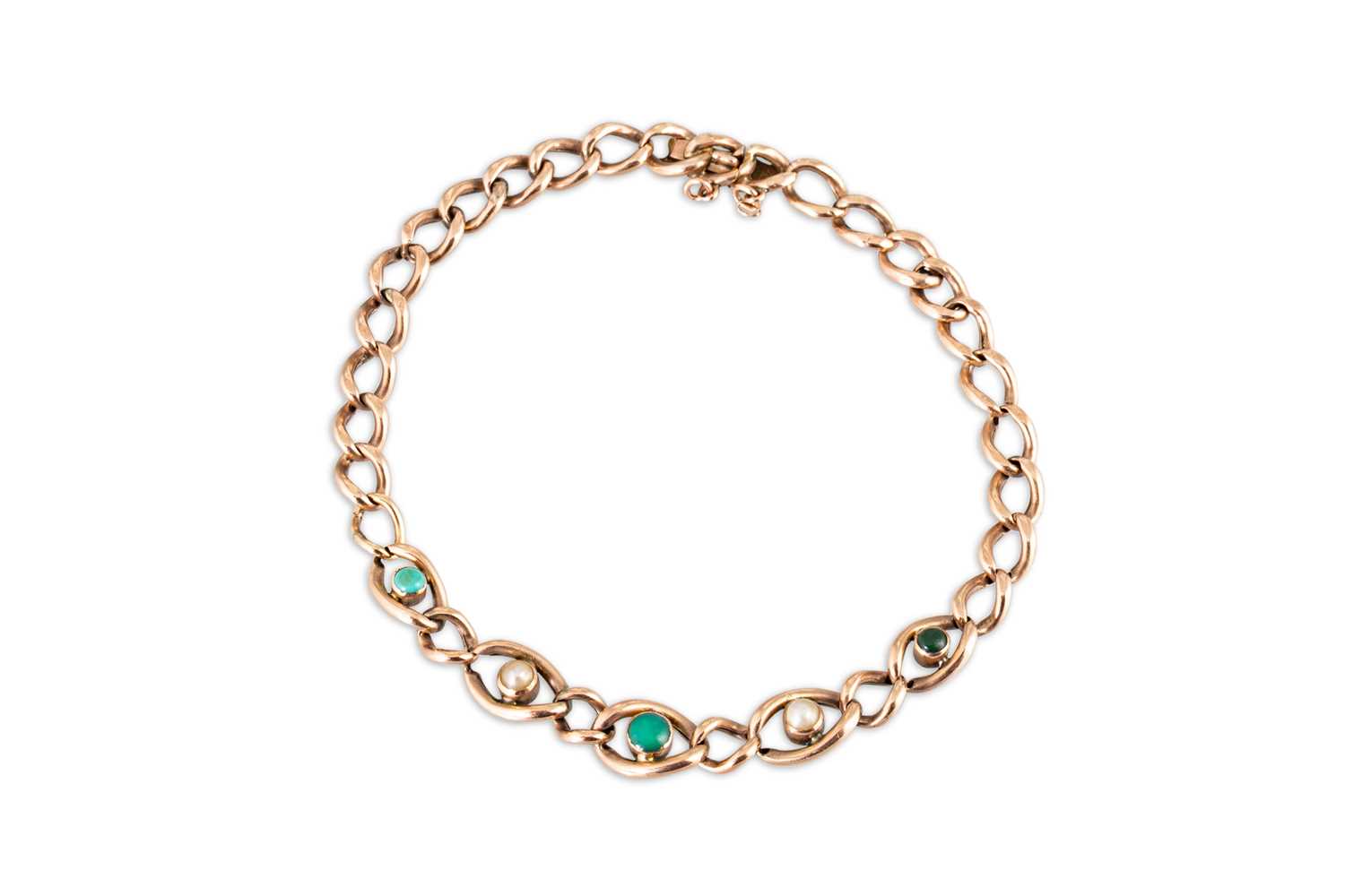 Lot 106 - A 9CT GOLD VICTORIAN BRACELET, set with...