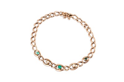 Lot 106 - A 9CT GOLD VICTORIAN BRACELET, set with...