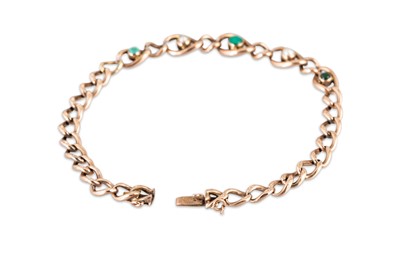 Lot 106 - A 9CT GOLD VICTORIAN BRACELET, set with...