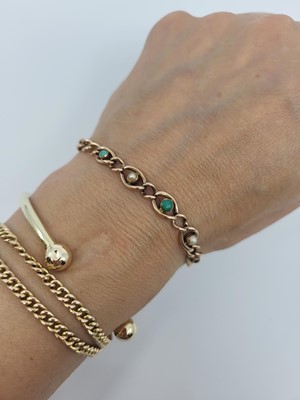Lot 106 - A 9CT GOLD VICTORIAN BRACELET, set with...