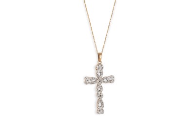 Lot 110 - A DIAMOND SET CROSS, mounted in 9ct gold, to a...