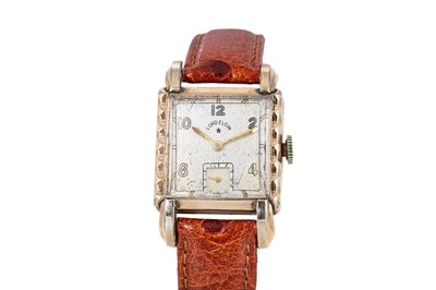 Lot 333 - A 1950S LORD ELGIN WRIST WATCH, square case,...