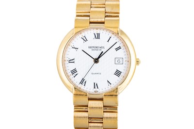 Lot 334 - A RAYMOND WEIL GENEVA GOLD-PLATED WATCH, Roman...