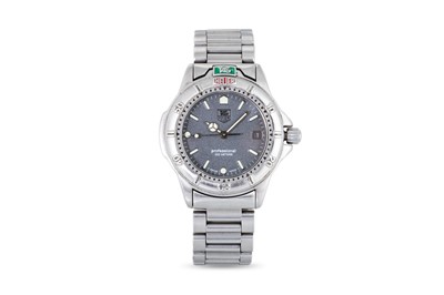 Lot 335 - A TAG HEUER BRACELET STRAP WRIST WATCH, grey...