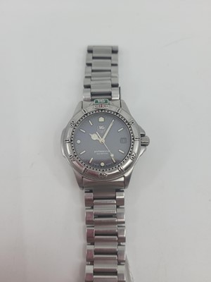 Lot 335 - A TAG HEUER BRACELET STRAP WRIST WATCH, grey...