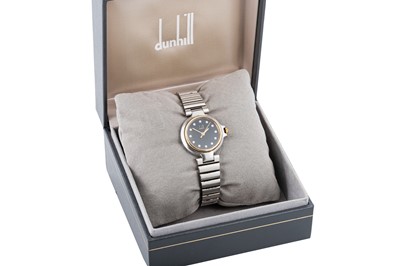 Lot 340 - A DUNHILL WRIST WATCH, diamond face, with dot...