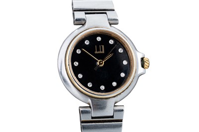 Lot 340 - A DUNHILL WRIST WATCH, diamond face, with dot...