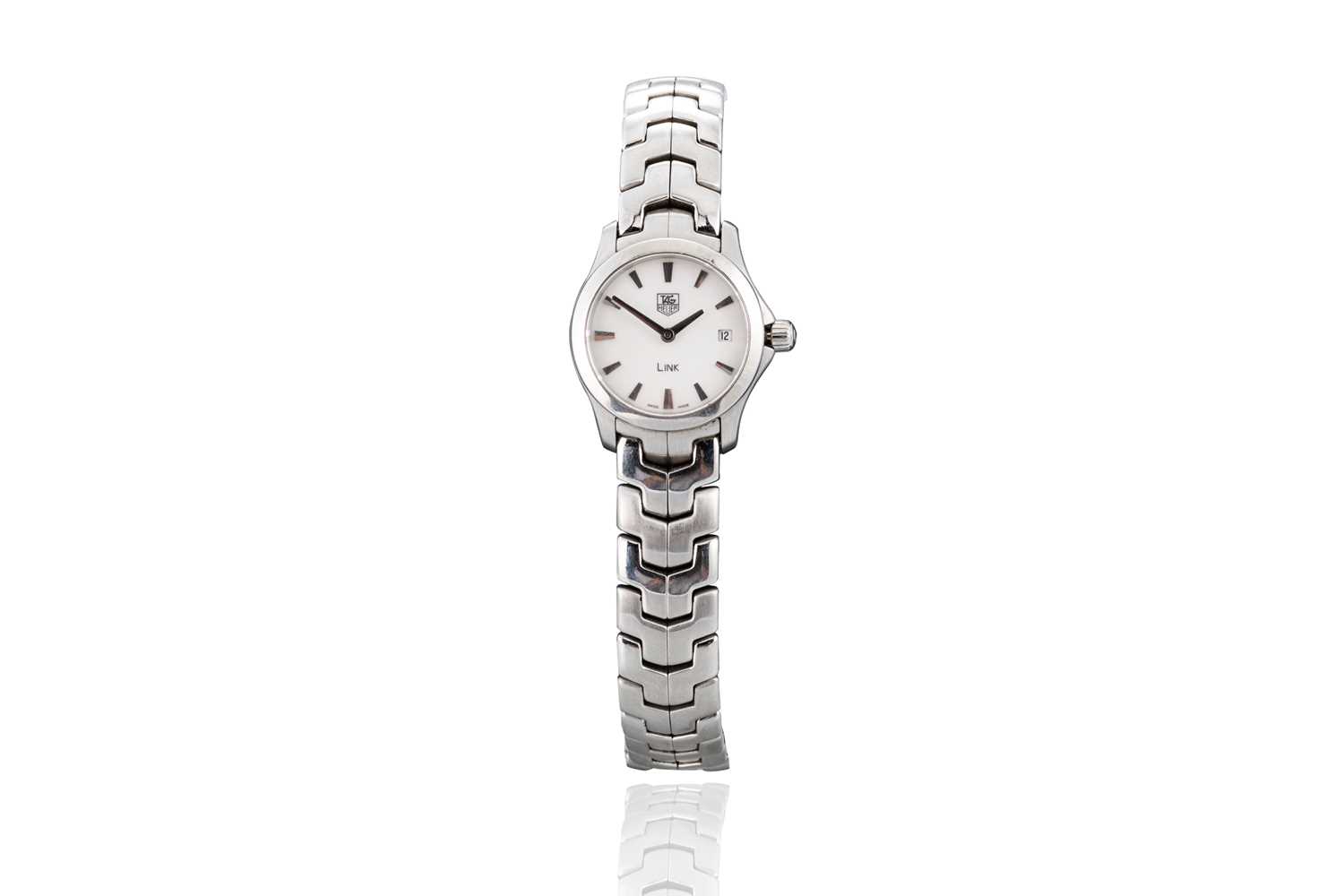 Lot 341 - A TAG HEUER WRIST WATCH, stainless steel strap,...