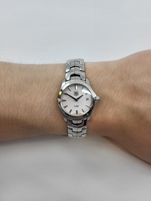 Lot 341 - A TAG HEUER WRIST WATCH, stainless steel strap,...