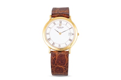 Lot 343 - A RAYMOND WEIL WRIST WATCH, off-white dial...