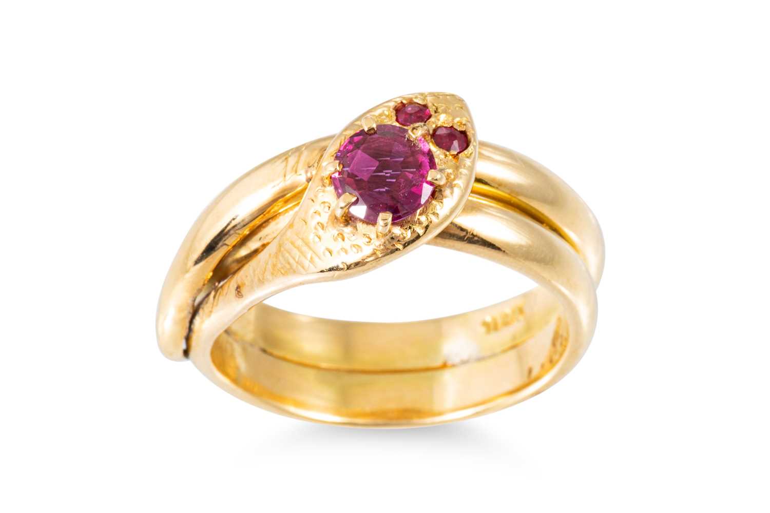 Lot 178 - AN 18CT GOLD STONESET RING, modelled as a...
