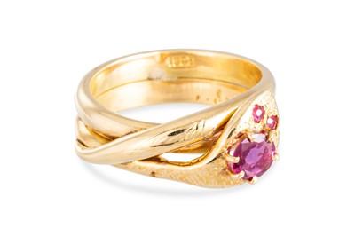 Lot 178 - AN 18CT GOLD STONESET RING, modelled as a...