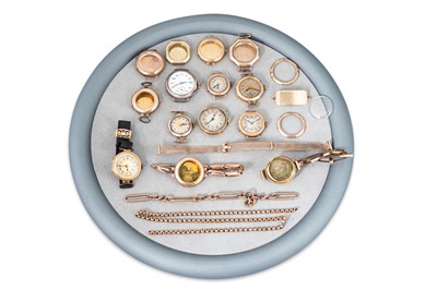 Lot 328 - A LARGE COLLECTION OF VARIOUS GOLD WATCH HEADS,...