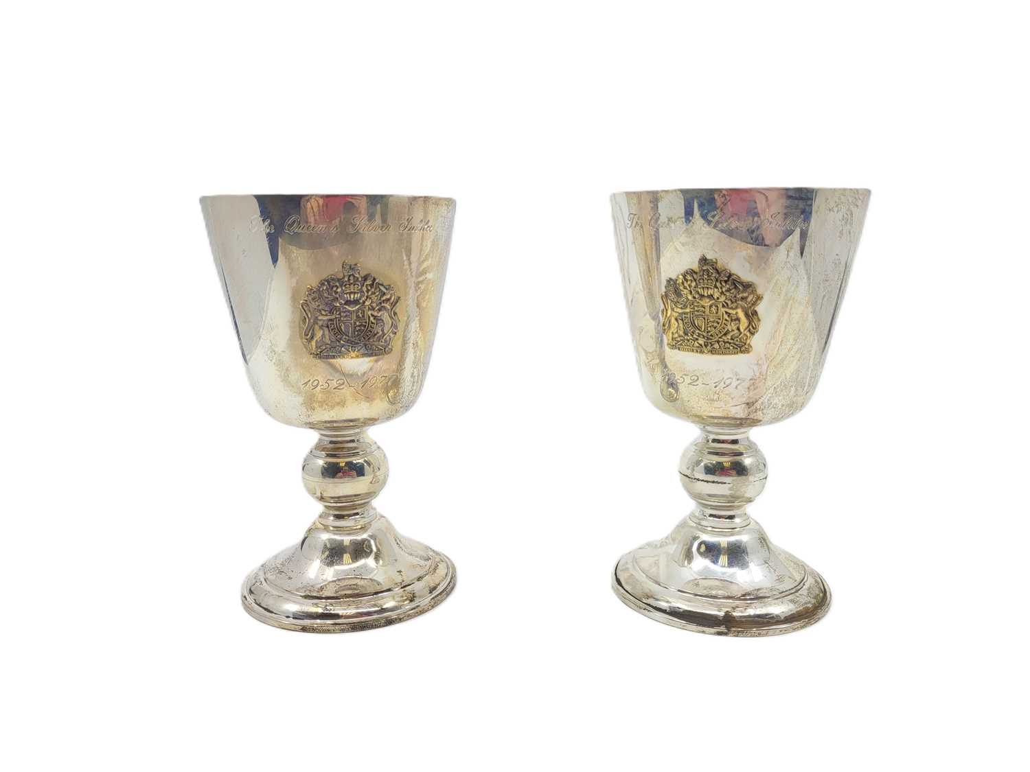 Lot 189 - TWO CASED STERLING SILVER CUPS, silver Jubilee