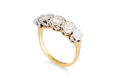 Lot 190 - A DIAMOND FIVE STONE RING, the round set...