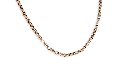 Lot 61 - AN ANTIQUE 9CT YELLOW GOLD BELCHER LINK...