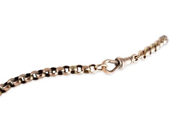 Lot 61 - AN ANTIQUE 9CT YELLOW GOLD BELCHER LINK...