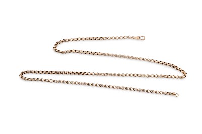 Lot 61 - AN ANTIQUE 9CT YELLOW GOLD BELCHER LINK...