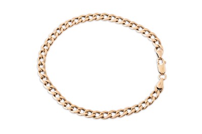 Lot 230 - A FLAT CURBLINK BRACELET, 4.9 g.