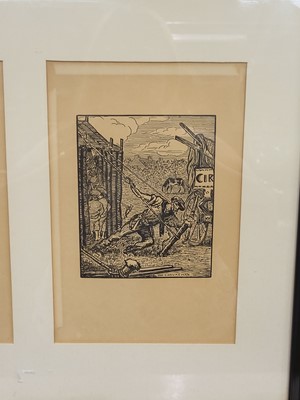 Lot 467 - AFTER JACK B YEATS, RHA, Two framed sections...