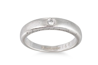 Lot 297 - A VAN CLEEF & ARPELS PLATINUM RING, set with a...