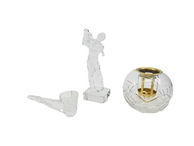 Lot 451 - A TIPPERARY CRYSTAL FIGURE OF A GOLFER, a...