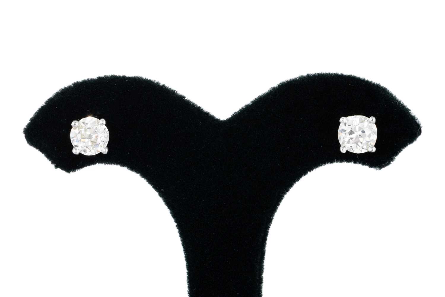 Lot 170 - A PAIR OF DIAMOND STUD EARRINGS, the old cut...