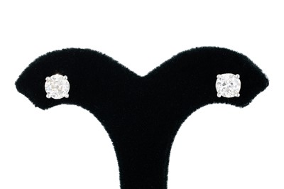 Lot 170 - A PAIR OF DIAMOND STUD EARRINGS, the old cut...