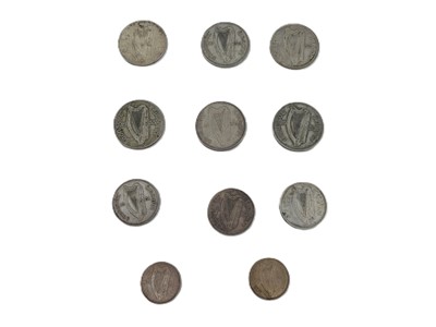Lot 423 - ELEVEN IRISH 75%. SILVER COINS, comprising 6 x...