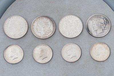 Lot 437 - 4 X AMERICAN SILVER $1 COINS 1881-1922, plus 4...