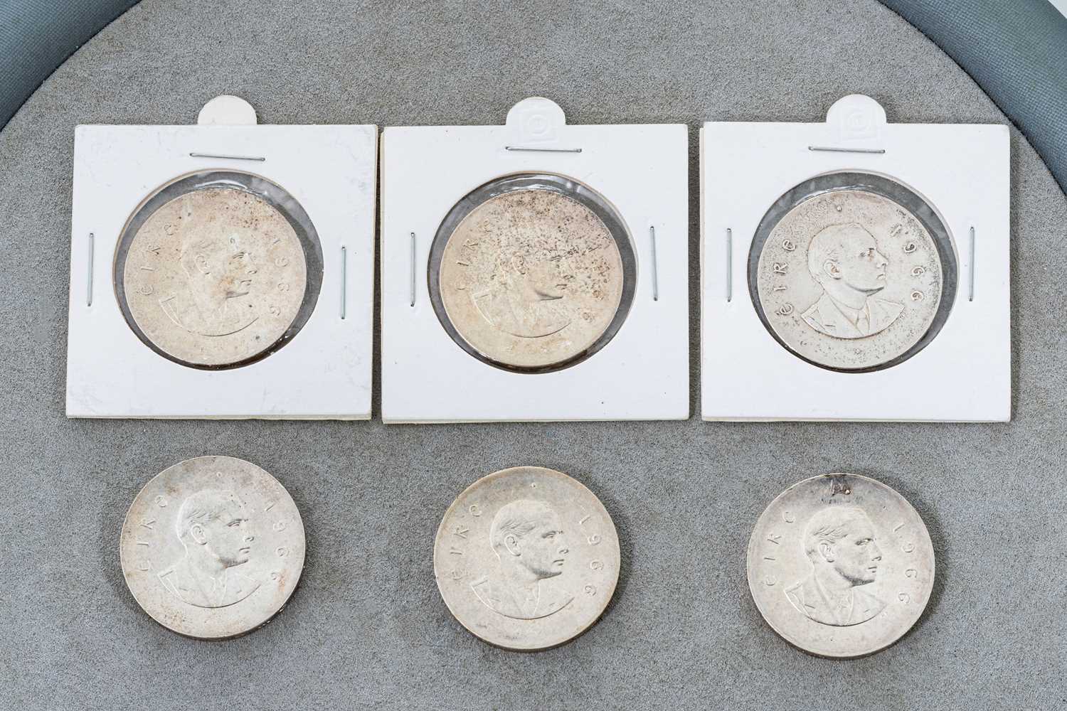 Lot 438 - 6 X 1966 PEARSE TEN SHILLING IRISH COINS,...