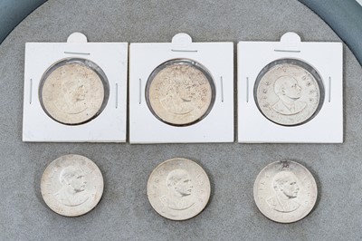 Lot 438 - 6 X 1966 PEARSE TEN SHILLING IRISH COINS,...