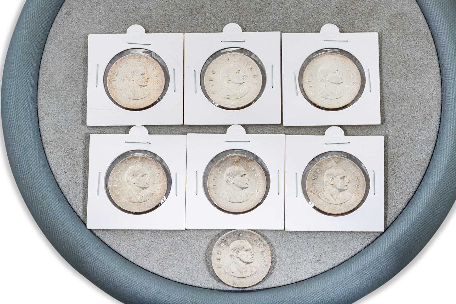 Lot 439 - 7 X 1966 PEARSE TEN SHILLING IRISH COINS,...