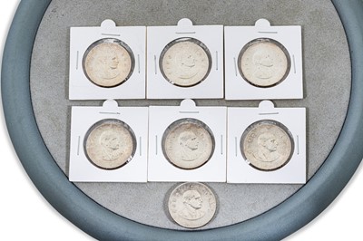 Lot 439 - 7 X 1966 PEARSE TEN SHILLING IRISH COINS,...