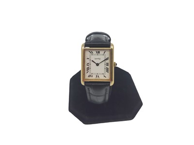 Lot 351 - AN EBERHARD & CO TANK STYLE WRIST WATCH, Roman...