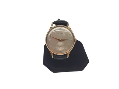 Lot 352 - A GENT'S ZENITH WRIST WATCH, 18ct gold case,...