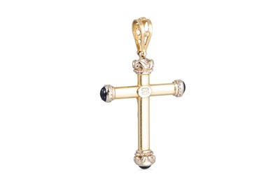 Lot 143 - AN 18CT YELLOW GOLD CRUICFIX, stoneset, ca 2"...